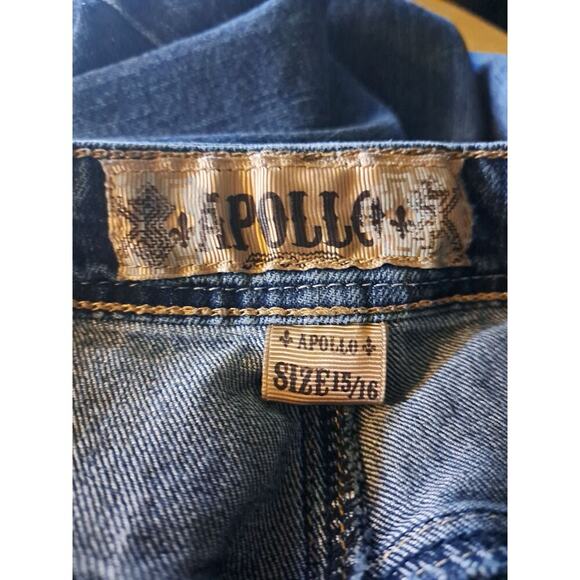 Apollo Womens Blue Denim Capri Jeans Indigo Wash Embellished Pockets - Picture 8 of 9